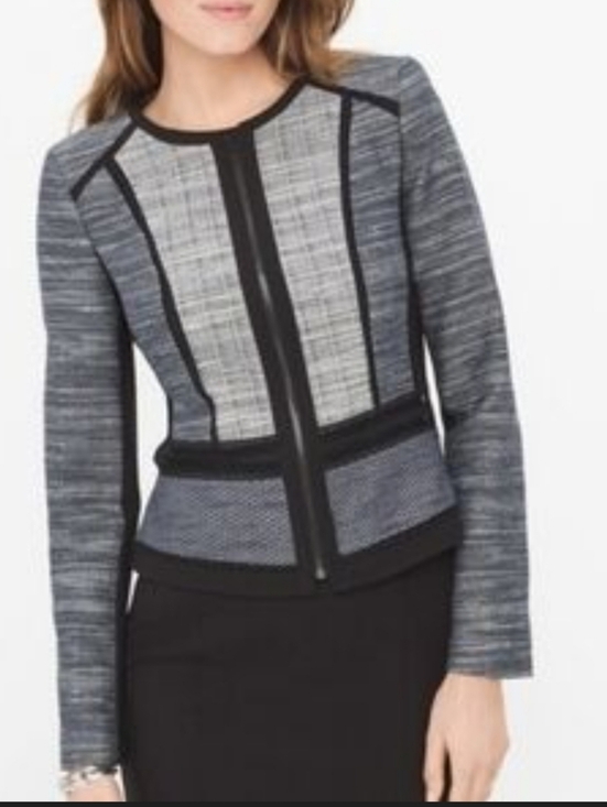 White House Black Market Jackets & Blazers - WHBM Multi Tweed Momento Jacket Blazer Zip, Size 4